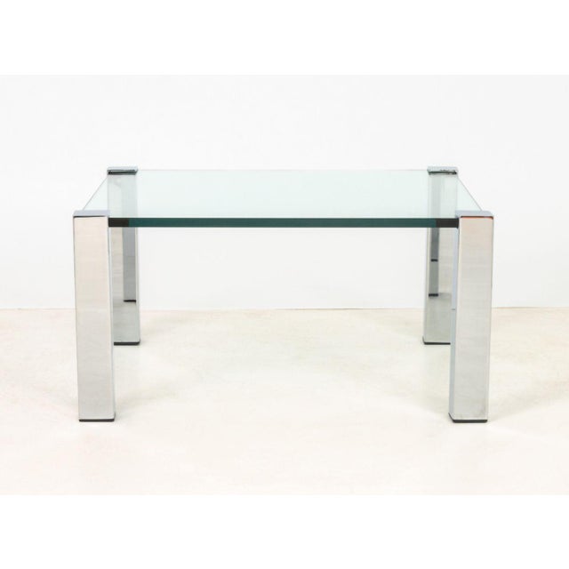 Italian Italian Chrome and Glass Top Coffee Table For Sale - Image 3 of 7