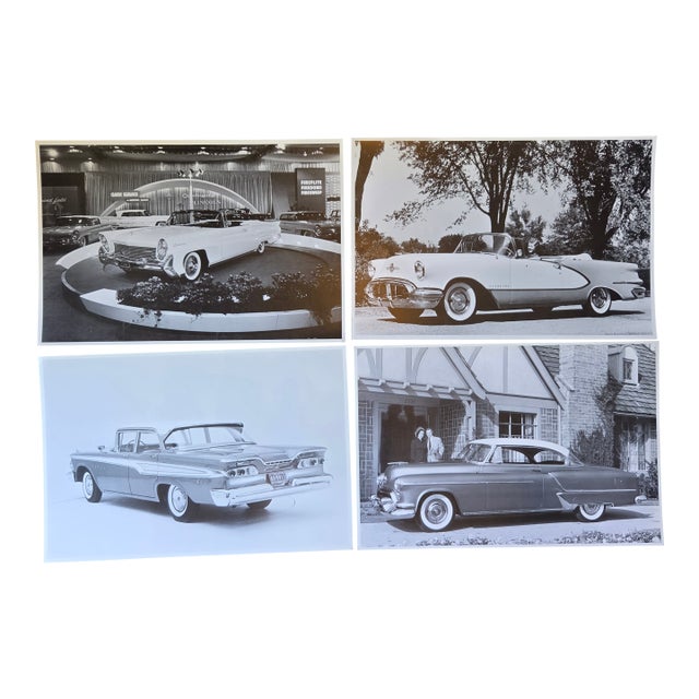 4 Original 1950's Automobile Photographs 12x18 Inches, Set For Sale
