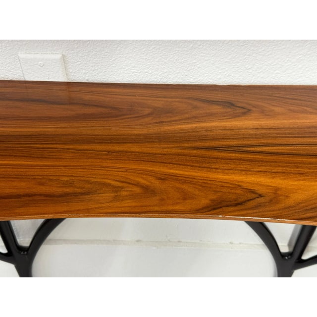 Wood Ico Parisi for Spartaco Brugnoli, Italian Wall Console Table ca 1950 For Sale - Image 7 of 12