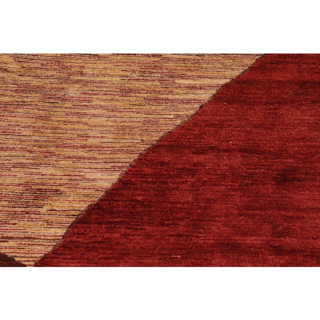 Modern Gabbeh Red/Beige Wool Rug - 6'8'' X 9'10'' For Sale In New York - Image 6 of 10