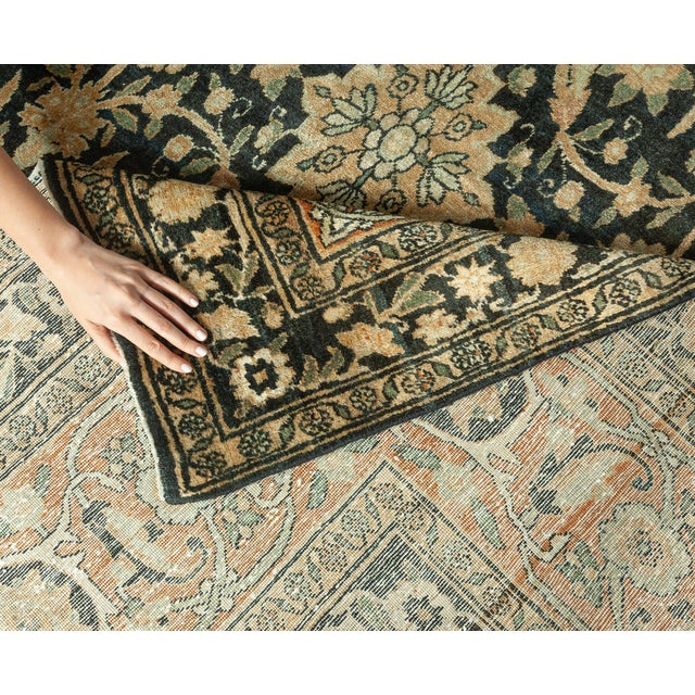 Textile Antique Persian Kirman Botanic Handmade Wool Carpet For Sale - Image 7 of 10