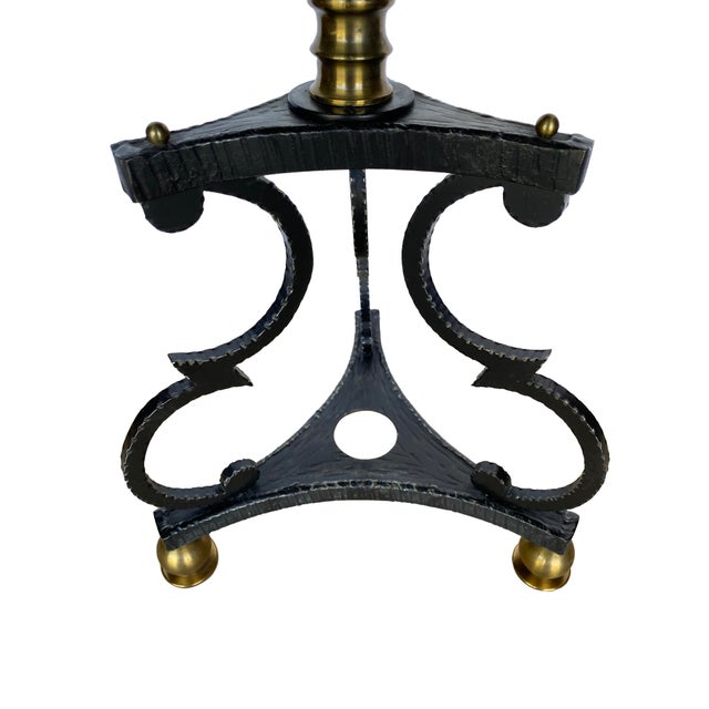 Pair of Iron and Brass Drink Tables With Polished Rojo Marble Tops For Sale - Image 14 of 16