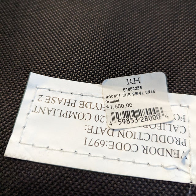 Restoration Hardware Leather Rocket Club Chair Aviator Collection For Sale - Image 10 of 10