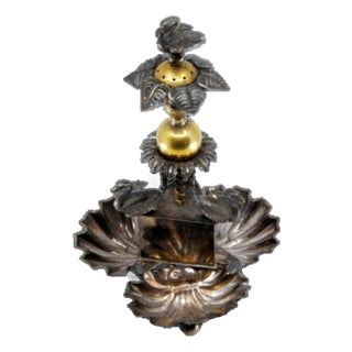 Silver Toothpick Holder with Three Shell-Shaped Holders For Sale