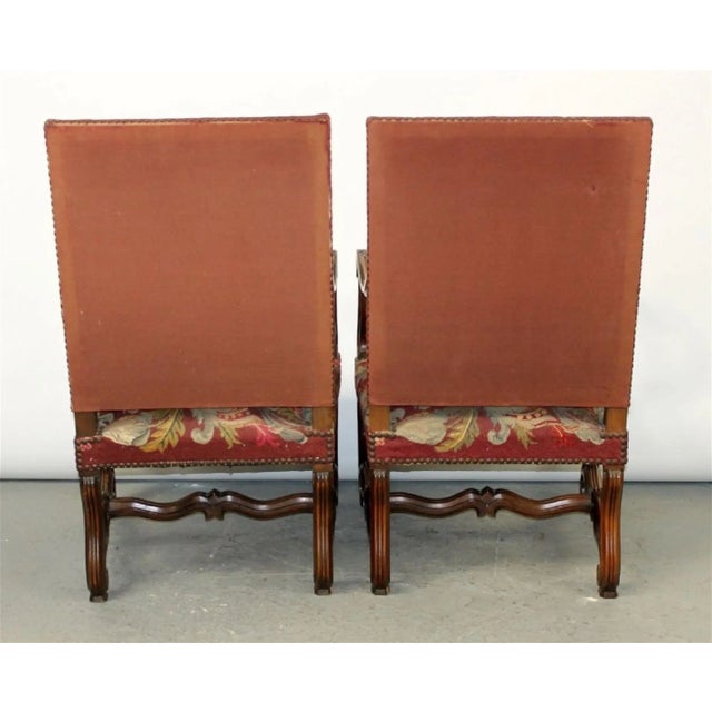 19th Century Pair of Antique French Os Du Mouton Walnut Armchairs For Sale - Image 5 of 7