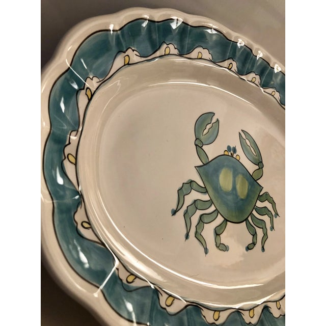 Nantucket Blue Crab Ceramic Serving Platter For Sale - Image 6 of 7