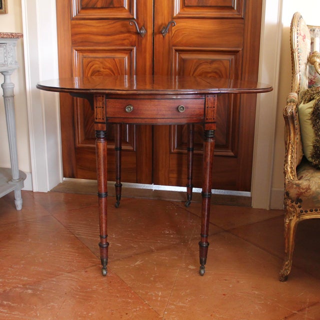 English Regency Mahogany Pembroke Table With Ebonized Details For Sale - Image 4 of 18