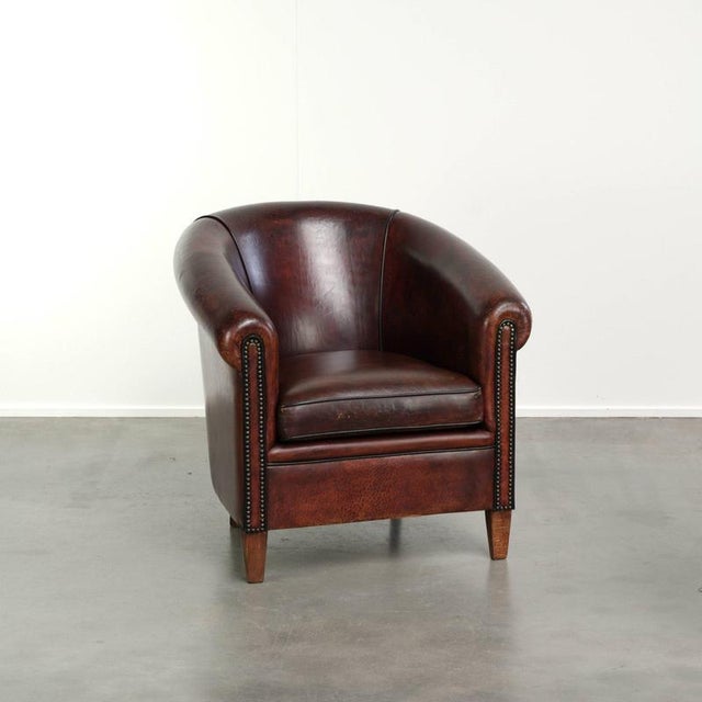 Vintage Sheepskin Club Armchair For Sale - Image 13 of 13