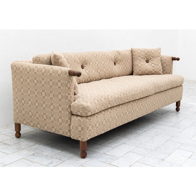BDDW Palfrey Sofa w/ Walnut Arms + Feet , 78"W x 35"D x 29"H