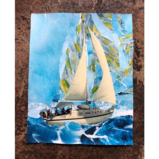 1970s Signed Original Vintage “They Boldly Sailed the Atlantic” Photography Reimagined to a Collage For Sale - Image 5 of 5