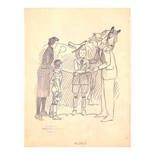 Original 1944 Pencil Drawing From Hi, Guy! The Cinderella Horse by Paul Brown 30 For Sale