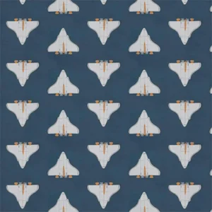 Harlequin Space Shuttle Fabric in Apricot/Navy