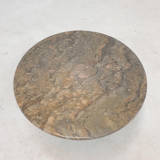Stone Italian Marble Round Coffee Table, 1980s For Sale - Image 7 of 14