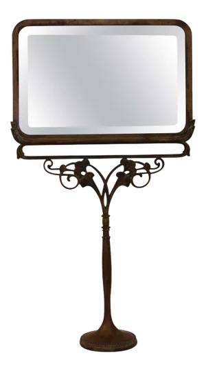 1900s Art Nouveau Bronze Standing Mirror, Villiers & Picart Co. Paris