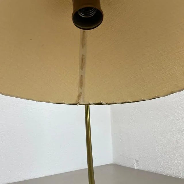 Vintage German Bauhaus Brass and Paper Table Lamp from Pitt Müller, 1950s For Sale - Image 10 of 18