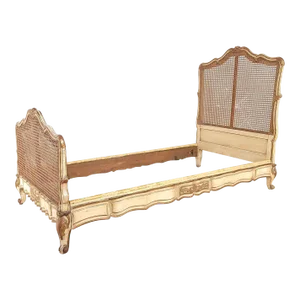 Belle Époque Painted and Gilt French Louis XV–Style Bed, Circa 1890