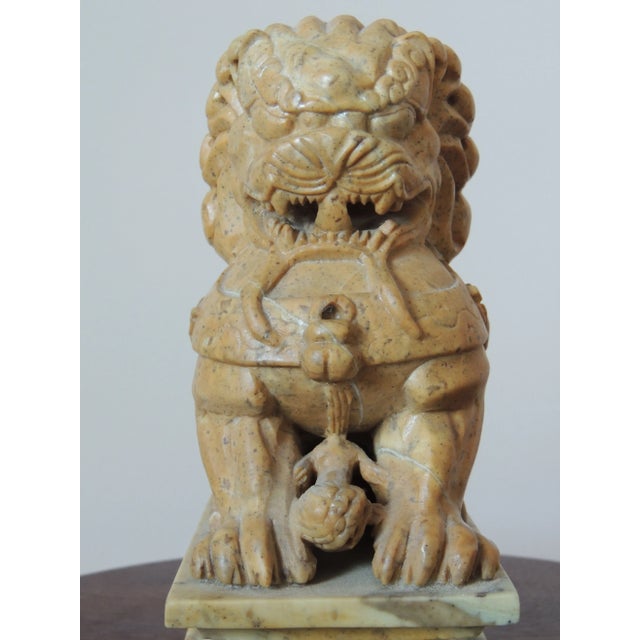 Stone Mid 20th Century Natural Stone Asian Female Fu Dog For Sale - Image 7 of 13