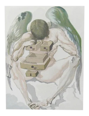 "L'Ange Dechu" Purgatory Canto 1 French Edition Woodcut from the Divine Comedy by Salvador Dali