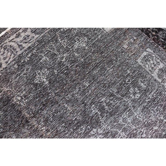 Over Dyed Gallery Oushak With All-Over Floral Design in Charcoal, Cream & Grays For Sale - Image 15 of 15
