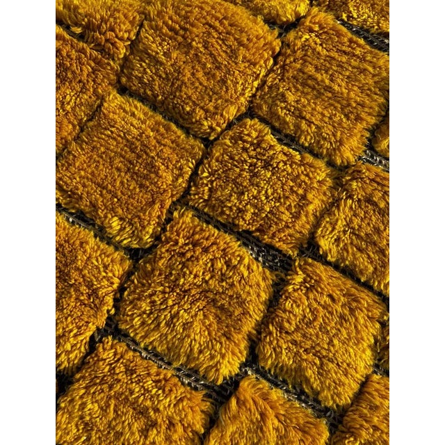 Yellow Yellow Mrirt Moroccan Wool Rug – Handmade Thick Wool Berber Rug For Sale - Image 8 of 10