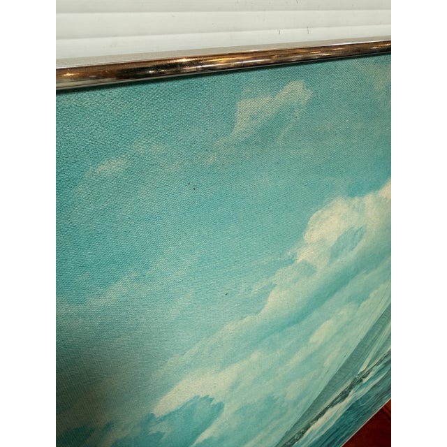 Metal Johannes Holst Sailboat in Wind Original Artwork, Signed Circa 1959 For Sale - Image 7 of 12