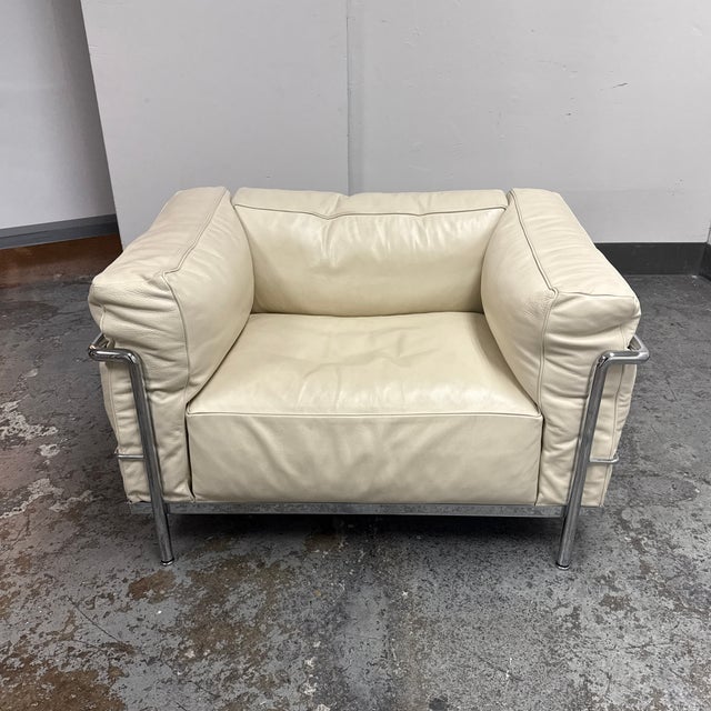 Design Plus Gallery presents the LC3 Grand Confort Leather Armchair by Le Corbusier, Pierre Jeanneret, and Charlotte...