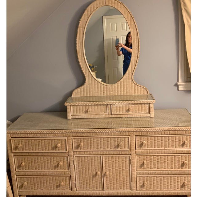 Boho Chic Wicker Mirror Dresser Mirror Chairish