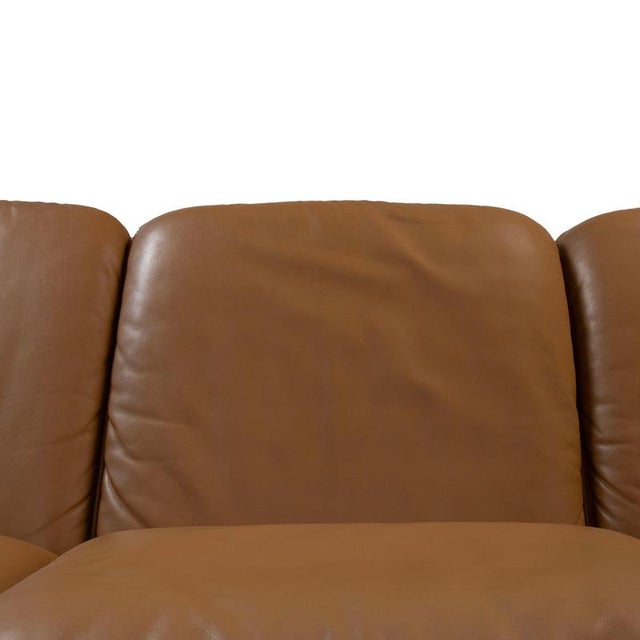 Leather Three-Seater DS-61 Sofa in Brown and Beige from de Sede For Sale - Image 6 of 11