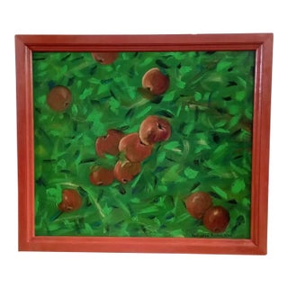 Zoriana Pavlyshyn Decorative Apples - Framed Original Painting Oil on Canvas Decor Art Impresionist Still Life For Sale