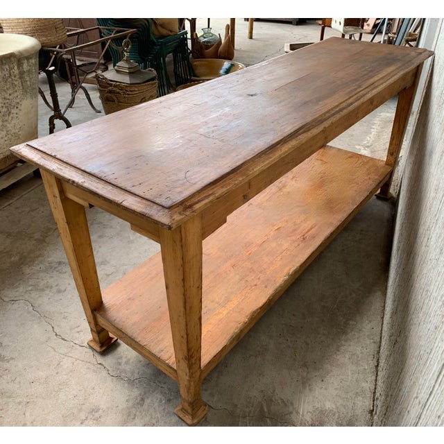 1900 - 1909 Early 20th Spanish Mobila Country Farm Table or Butcher Block For Sale - Image 5 of 10