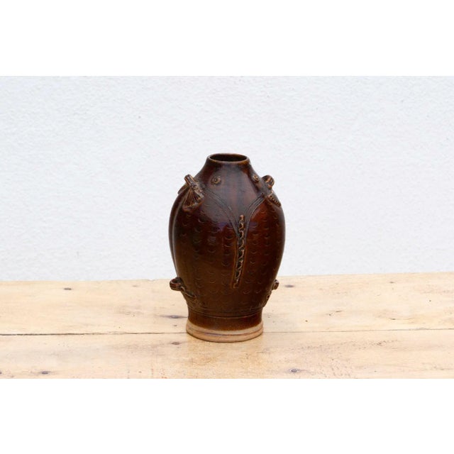 Folk Art Mid-Century Glazed Fish Shape Vase For Sale - Image 3 of 9