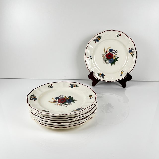 Vintage Agreste Dessert Plates from Sarreguemines, 1970s, Set of 8 For Sale - Image 10 of 10