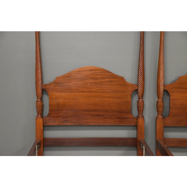 Mahogany Antique Twin Beds - A Pair For Sale - Image 4 of 10