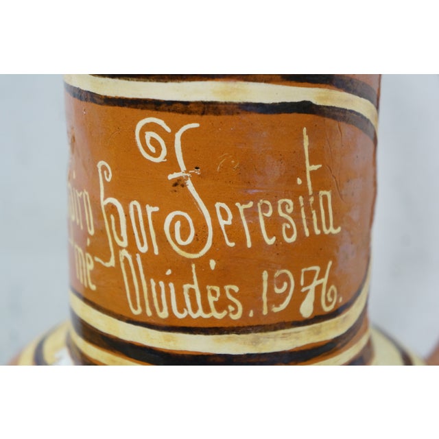 1976 Mexican Folk Art Terracotta Pulque Agave Bird Pitcher Water Jar 14" For Sale - Image 11 of 16