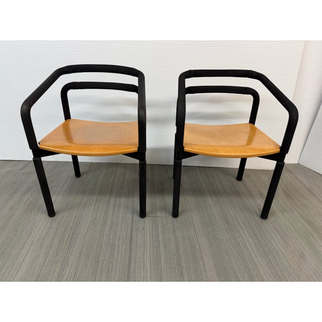 Design Plus Gallery presents a Pair of Rubber Lounge Chairs by Brian Kane for Metropolitan. These chairs have a postmodern...