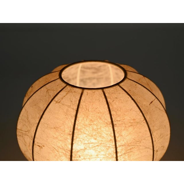 Wood Mid-Century Cocoon Table Lamp with Wood Base by Achille Castiglioni for Flos, Italy, 1960s For Sale - Image 7 of 15