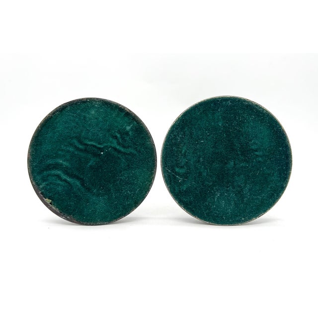 Chapman Manufacturing Company Vintage Brass Candlesticks With Verdigris Finish – Pair – Neoclassical / European Traditional For Sale - Image 4 of 9