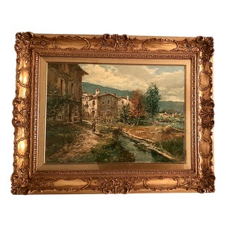 Pietro Virgilio Lietti, Rural Landscape, 1970, Oil on Canvas, Framed For Sale