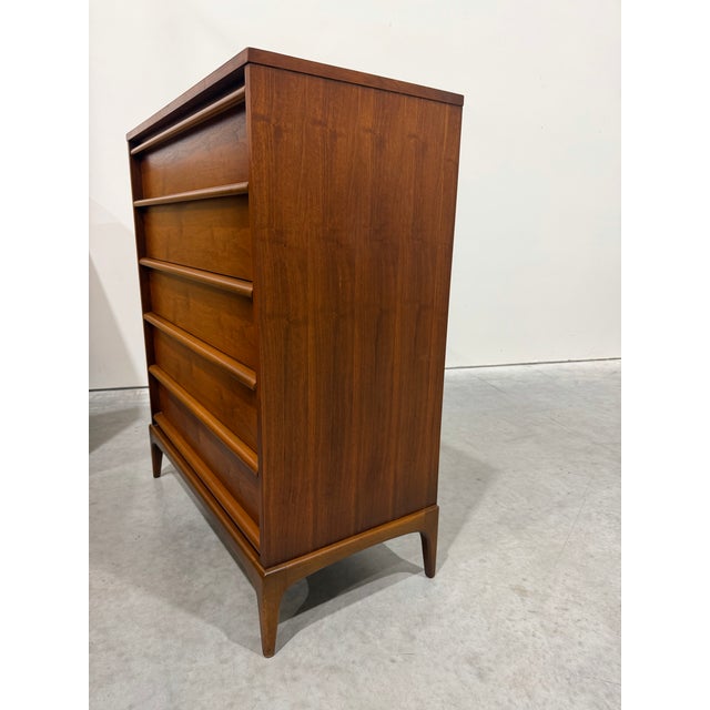 Wood Mid Century Lane Rhythm Tallboy Dresser For Sale - Image 7 of 12
