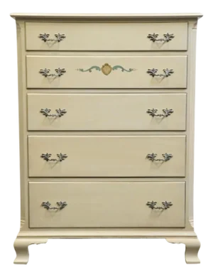 Kindel Furniture Off White Painted Country French Provincial 37" Chest of Drawers