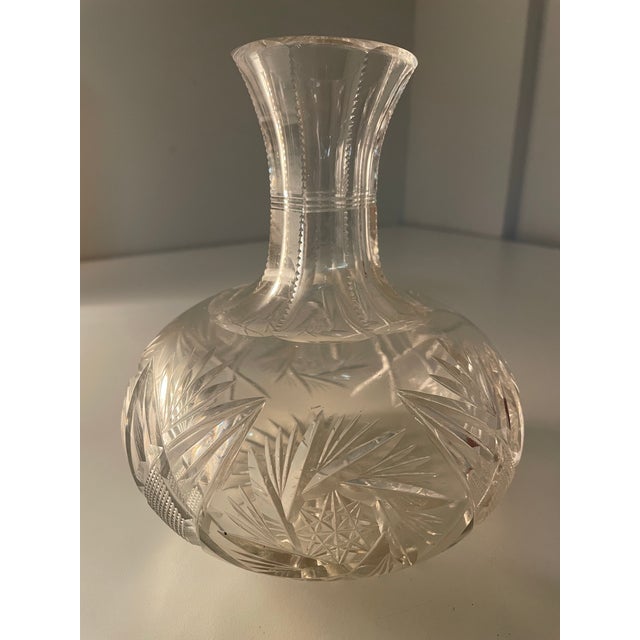 Victorian 1800's Antique Cut Glass Wine Decanter Water Bottle For Sale - Image 3 of 9