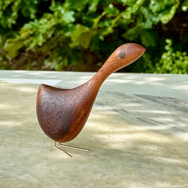 Teak Long Neck Bird Figurine, Mid Century Modern Style For Sale - Image 4 of 10