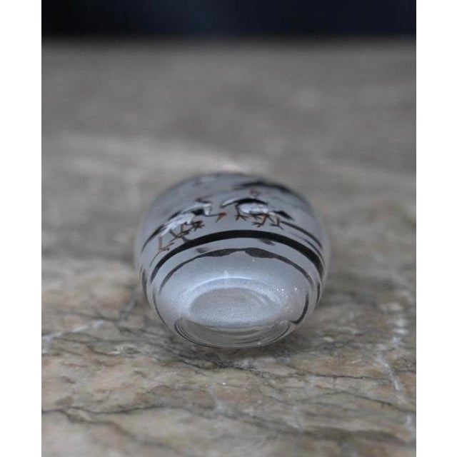 Glass Mid 20th Century Chinese Heron Inside-Painted Snuff Bottle For Sale - Image 7 of 7