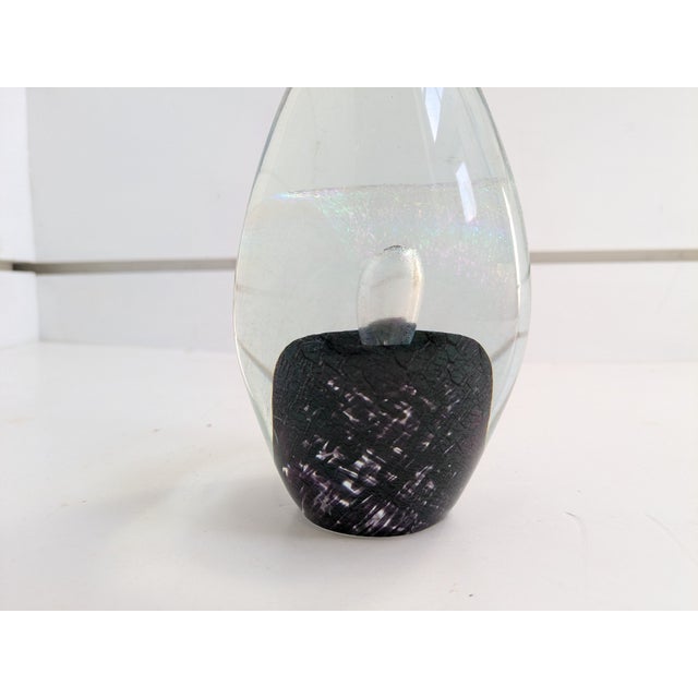 Contemporary Signed Robert Eickholt Iridescent Handblown Art Glass Paperweight – 6" For Sale - Image 3 of 7