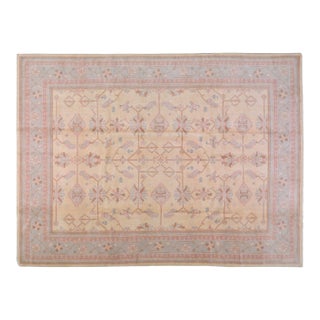 Vintage Turkish Oushak Hand Knotted Wool Rug, 8'10x12 For Sale
