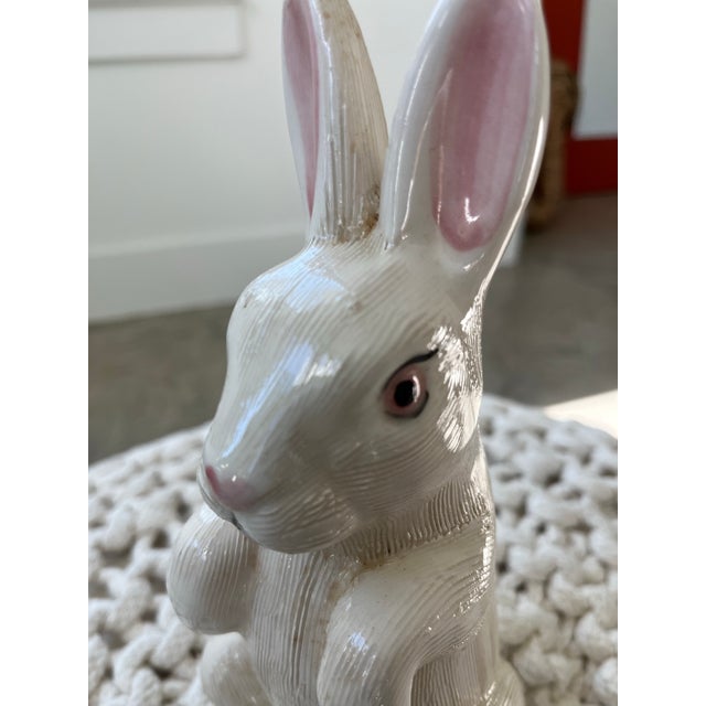 Mid 20th Century Mid 20th Century White Ceramic Bunny Rabbit Figurine For Sale - Image 5 of 10