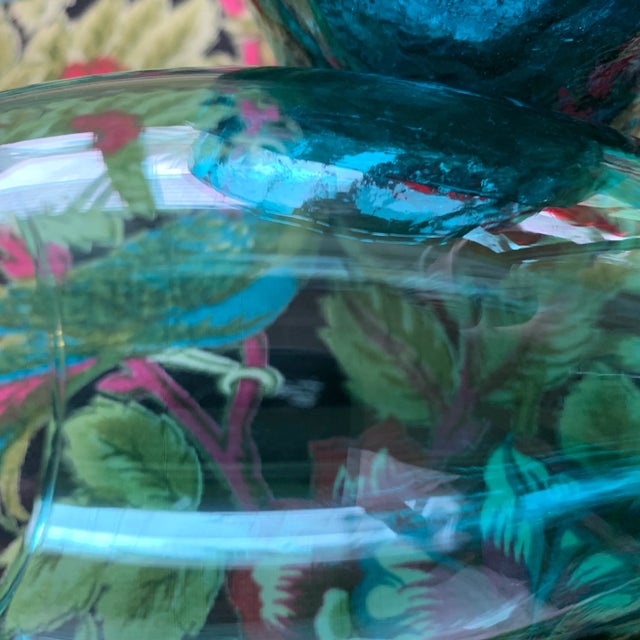 Contemporary Teal Glass Water Goblets Set of 8 For Sale - Image 11 of 12