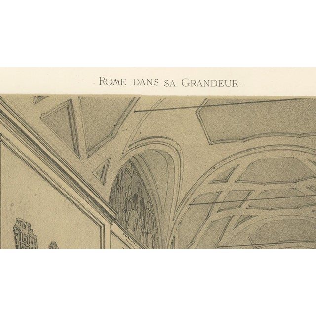 Paper Benoist, Rome Vatican Gallery, Classical Sculpture Interior, 1869, Print For Sale - Image 7 of 10