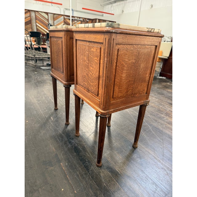 Wood Louis XVI Antique Nightstands, Pair For Sale - Image 7 of 12