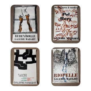 Vintage Mid-Century French Galerie Maeght Exhibition Posters - Mixed Artists & Sizes, Set of 4 For Sale